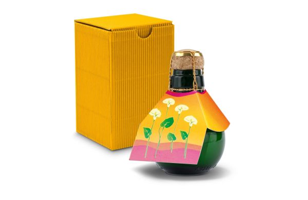 Kleinste Sektflasche der Welt! Calla - Inklusive Geschenkkarton in Gelb, 125 ml