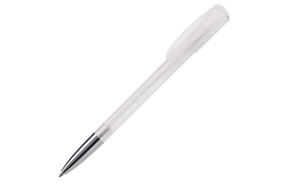 Kugelschreiber Deniro mit Metallspitze Frosty, gefrostet weiss