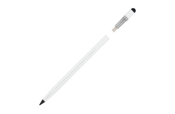 Langlebiger Aluminiumbleistift mit Radiergummi, weiss