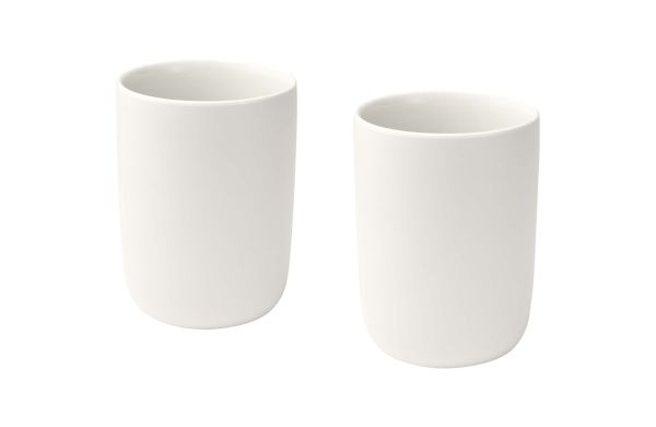 Male 350 ml Keramiktassen – 2er-Set, weiss