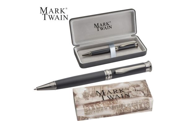 Mark Twain Kugelschreiber aus Metall - schwarz