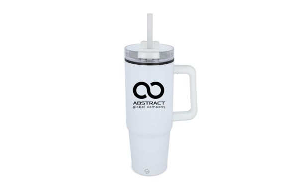Miami Becher mit Henkel und Strohhalm 800ml, weiss