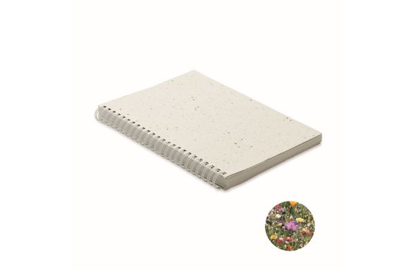 SEED RING DIN A5 Notizbuch Samenpapier - weiß
