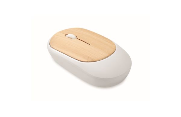 CURVY BAM Optische Mouse  Bambus - weiß