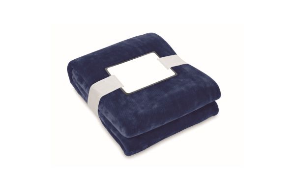 LOGAN RPET-Flanell Fleece-Decke - blau