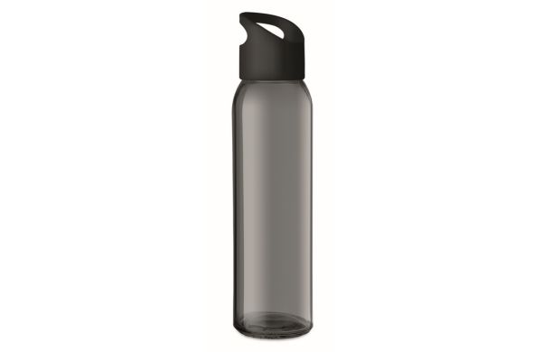 PRAGA GLASS Trinkflasche Glas 470 ml - schwarz