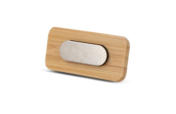 Namensschild Bamboo mit Magnet, natur