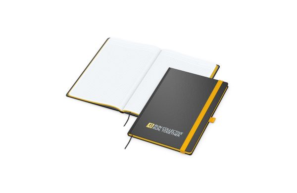 Notizbuch Hardcover Color-Book Ausstattung farbig - kariert, Siebdruck-Digital