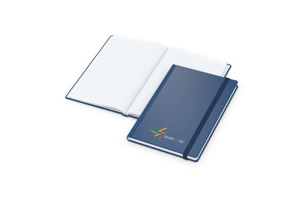Notizbuch Hardcover Easy-Book Vollkaro Gummiband schmal A5 - Siebdruck-Digital