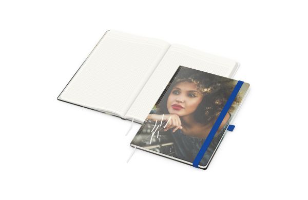 Notizbuch Match-Book Recycling-Inhaltspapier Hardcover - kariert, Recycling-Naturpapier