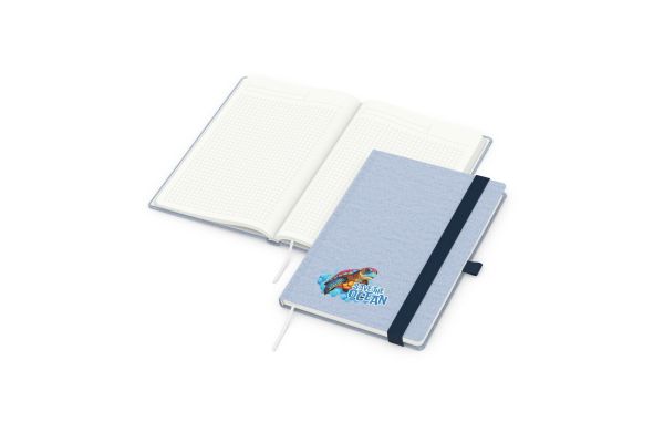 Notizbuch Ocean-Book Recycling-Inhaltspapier rPET-Hardcover farbig A5 - kariert