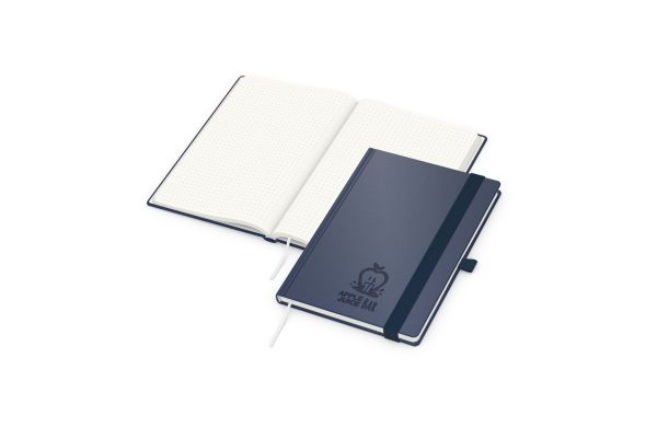 Notizbuch Organic-Book Recycling-Inhaltspapier Apfelleder-Hardcover farbig A5 - gepunktet, Prägung