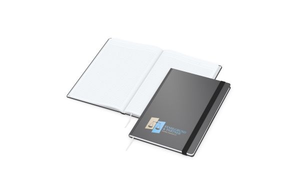 Notizbuch Hardcover Smart-Book Gummiband breit - Siebdruck-Digital