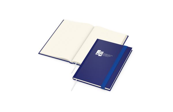 Notizbuch Visco-Book Buchleinen-Hardcover farbig A5 - creme, gepunktet, Prägung silber