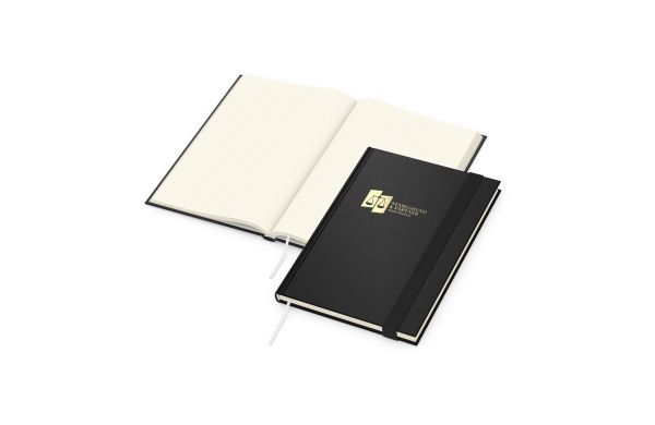 Notizbuch Visco-Book Buchleinen-Hardcover farbig A5 - creme, gepunktet, Prägung
