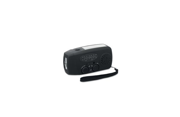 ONDA AM/FM Radio mit Taschenlampe, schwarz