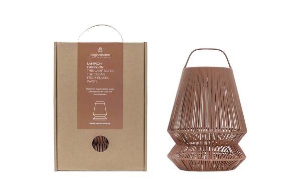 Originalhome Lampion tragbare Laterne aus recyceltem Material, ziegelstein