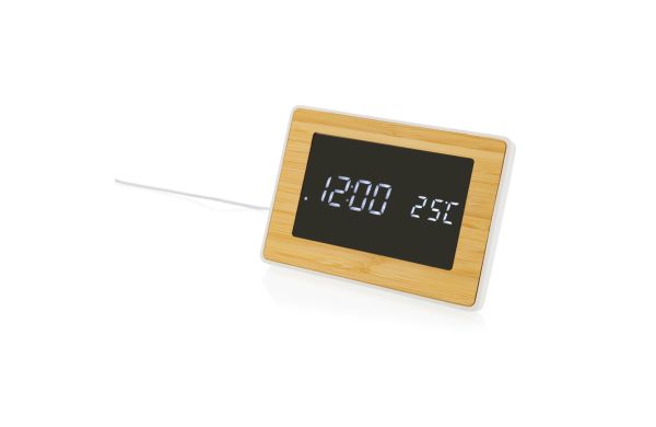 Utah LED-Uhr aus RCS rKunststoff & Bambus/braun