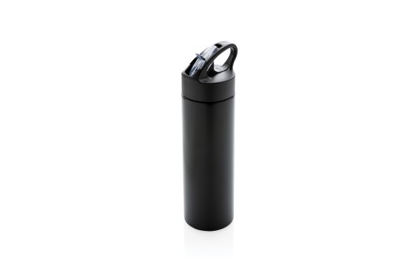 Sport Edelstahlflasche mit Trinkvorrichtung/schwarz
