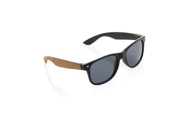 Sonnenbrille aus GRS recyceltem PC-Kunststoff mit Kork/schwarz
