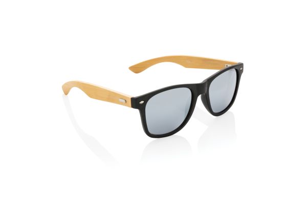 Sonnenbrille aus Bambus und RCS recyceltem Kunststoff/schwarz