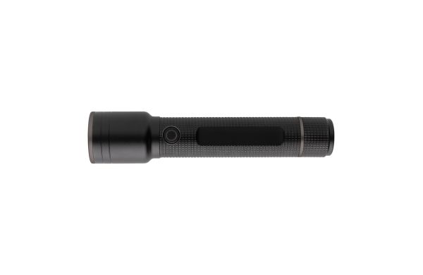 Große Gear X Taschenlampe aus RCS recycelt. Alu mit USB-Akku/schwarz