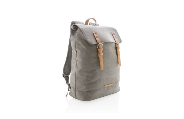 Canvas Laptop-Rucksack, PVC-frei/grau