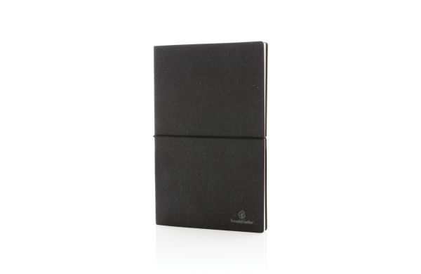 A5 Notizbuch aus recyceltem Leder/grau