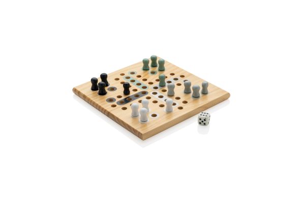 Claire Ludo-Spiel aus Holz/braun