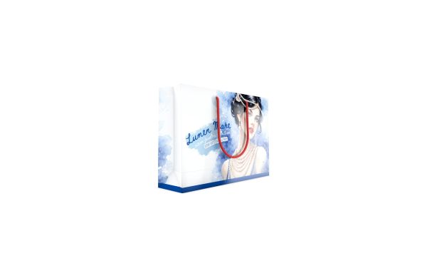 Papiertragetasche - 35x9x24 cm, Kordel rot