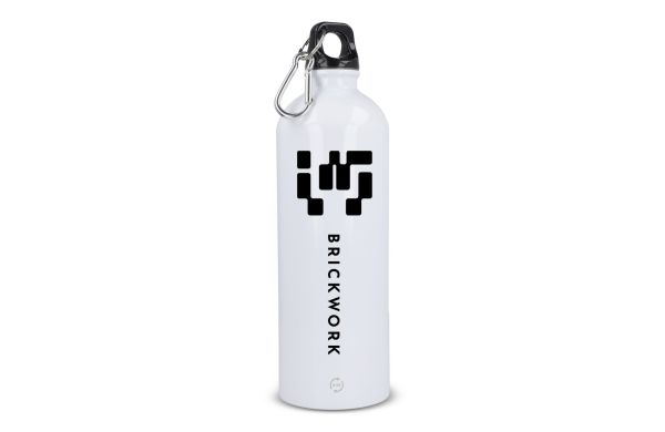 R-Edelstahl einwandige Flasche mit Karabiner 750ml, weiss