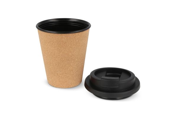 R-PP Kork Kaffeebecher 350 ml, schwarz