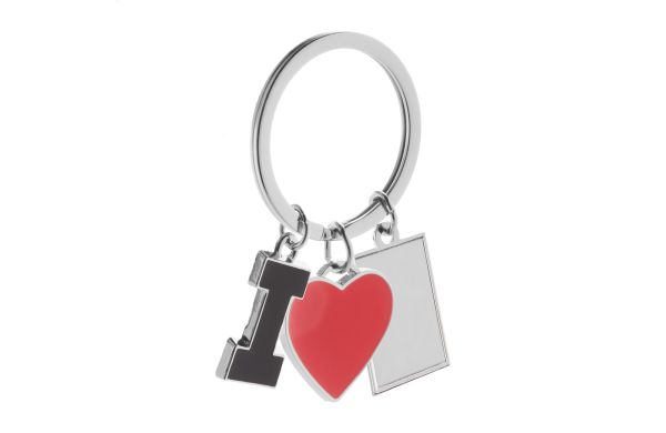 Schlüsselanhänger I Love, weiss
