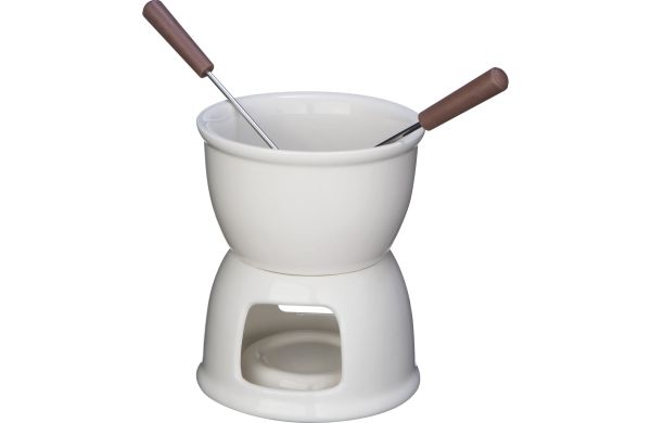 Schoko Fondue Set - weiß