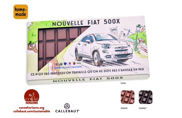 Schokolade 100 g Tafel im Karton, Callebaut Vollmilch Schokolade Kalender, ca. 100 g
