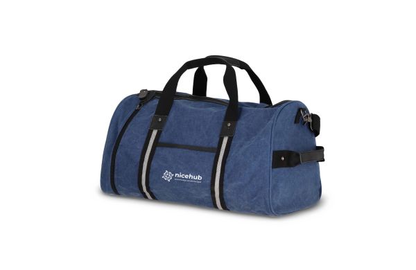 Seesack aus recyceltem Baumwoll-Canvas Harper, dunkelblau