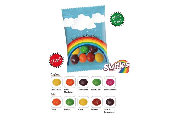 Skittles Werbetüte, Skittles "Fruits", ca. 9 g, weiß