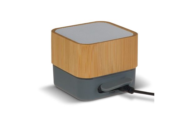 Speaker bamboo square 3W, grau