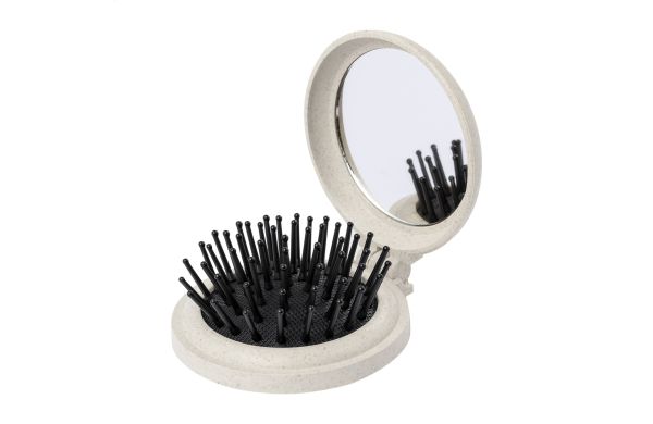 Spiegel mit Haarbürste Webrush, natur