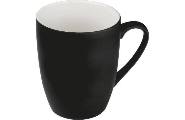 Tasse aus Porzellan, außen gummiert, 300ml - schwarz