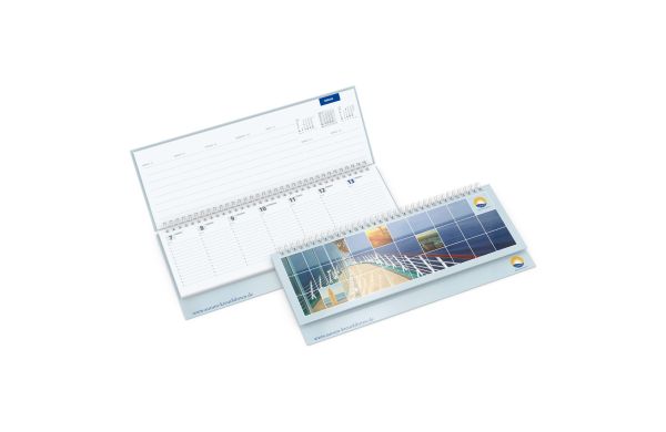 Tisch-Querkalender Master 1 Woche = 2 Seiten 8–21 Uhr - Papier-Hardcover matt