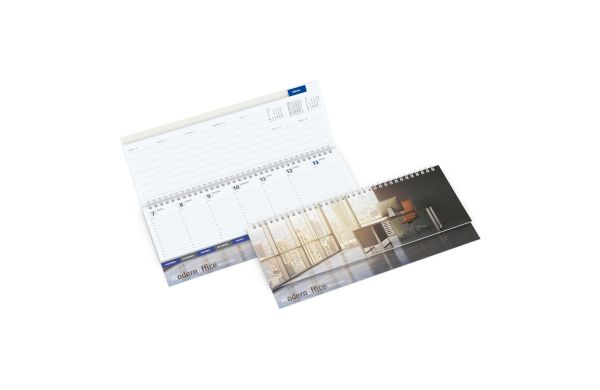Tisch-Querkalender Master Monatsregister 1 Woche = 2 Seiten 8–21 Uhr - Karton-Softcover