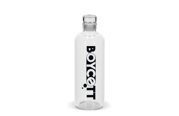 Trinkflasche aus Glas 750 ml, transparent