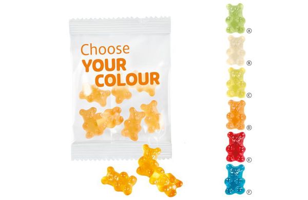Unifarbene Premium-Bärchen, 10 g im konventionellen Tütchen