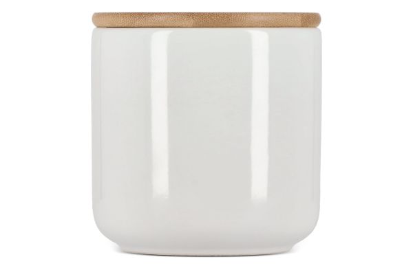 Vorratsdose aus Keramik & Bambus 550ml, weiss