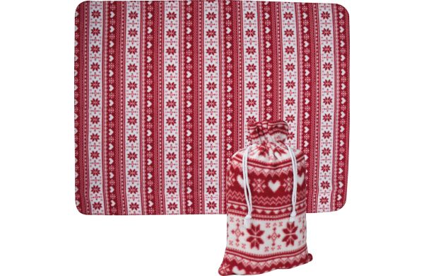 Weihnachtliche Kuscheldecke - rot