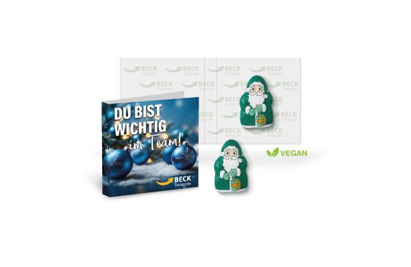 Werbe-Klappkarte Mit Weihnachtsmann Von Storz, Vegan