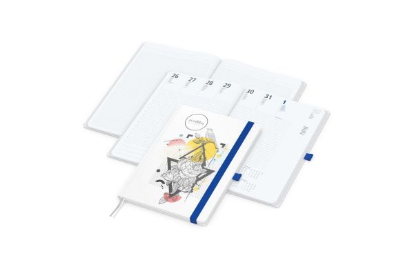 Wochenkalender vorne und Notizen hinten Match-Hybrid Papier-Hardcover - Naturpapier weiss