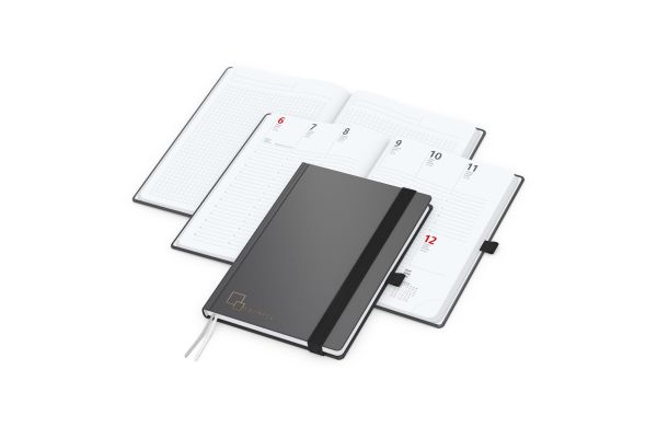 Wochenkalender vorne und Notizen hinten Vision-Hybrid Kunstleder-Hardcover A5 - Prägung