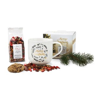 Geschenkset: Weihnachtliche Teetasse